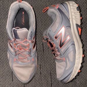 New Balance Gray and Coral Trail Running Sneakers